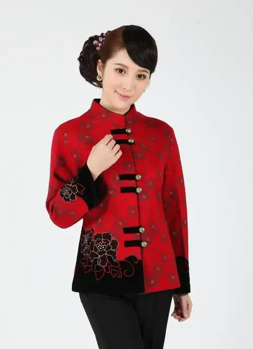 批发男女中老年唐装女款民族风唐装上衣批发工作服演出服装