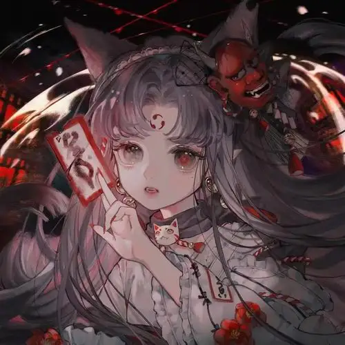 动漫女生头像黑色系