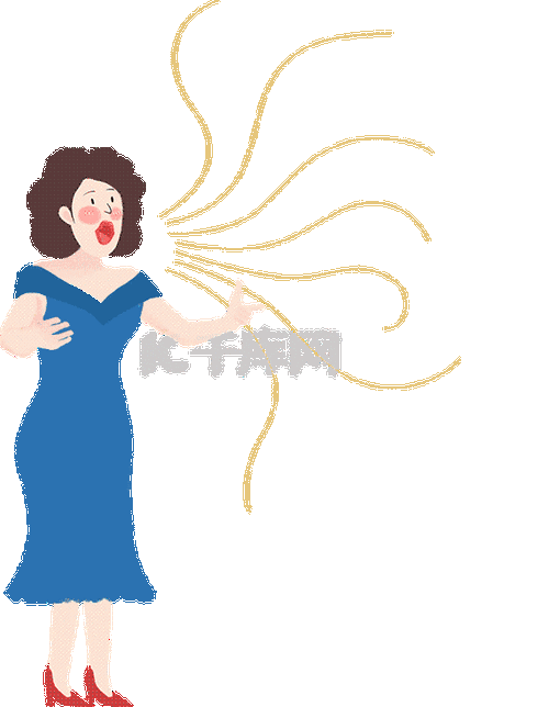 可爱彩色音符五线谱女高音唱歌动图gif