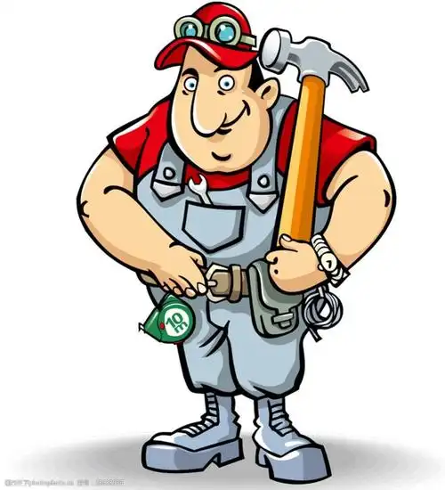 卡通男维修工设计矢量素材