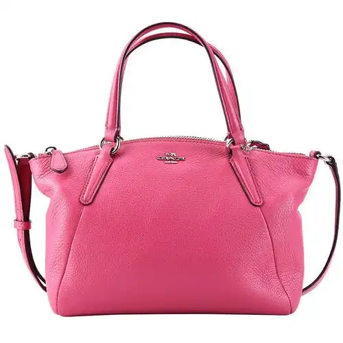 coach蔻驰女包樱桃红色皮质手提单肩包f57563svsy