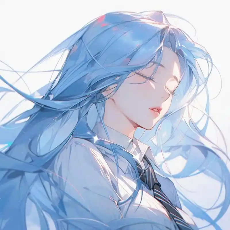 动漫头像# 忧郁的蓝色系女生动漫头像