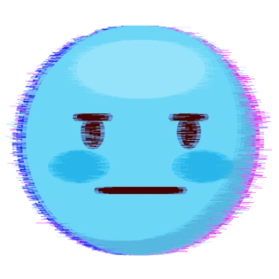 圆脸表情故障艺术风格