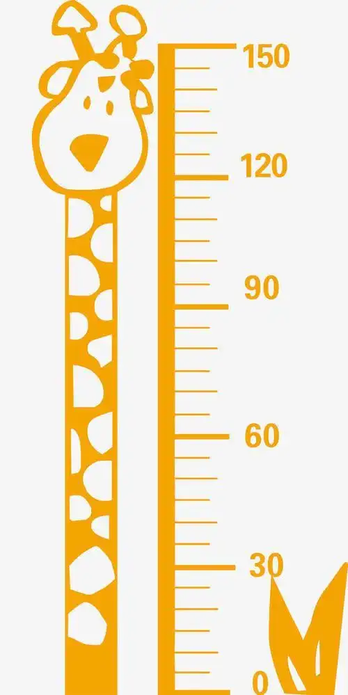 卡通身高贴纸墙贴自粘可移除尺子简笔画米尺简笔画测量身高仪器简笔画