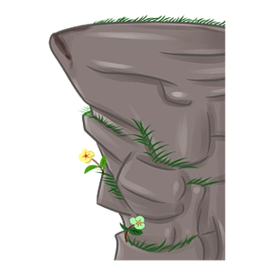 手绘卡通悬崖png元素