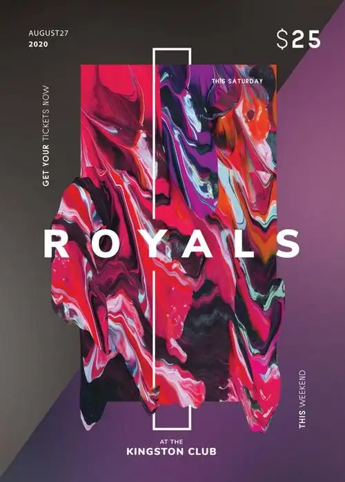 国外抽象创意海报招贴艺术流体渐变时尚宣传单ps平面广告设计素材