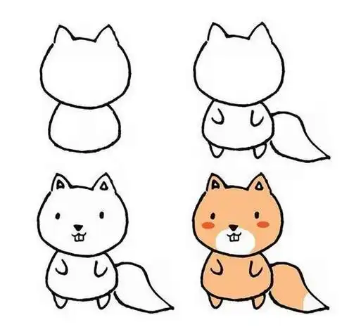 卡通简笔画动物步骤集