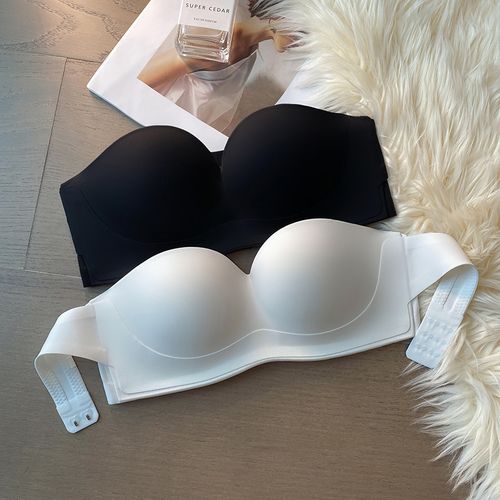 无肩带内衣女抹胸防滑小胸聚拢胸罩女士一片式无痕夏季薄款文胸
