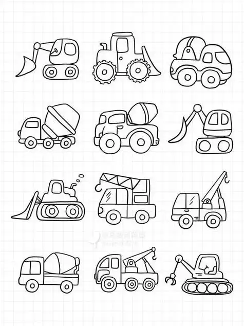 工程车简笔画简单