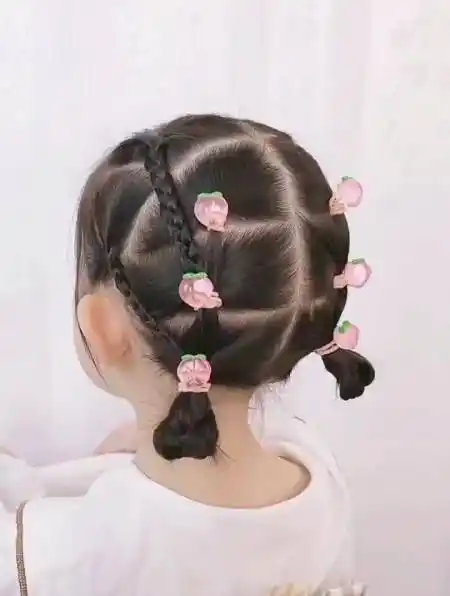 宝宝新款双抓髻真的好看,还搭配小辫子更好看