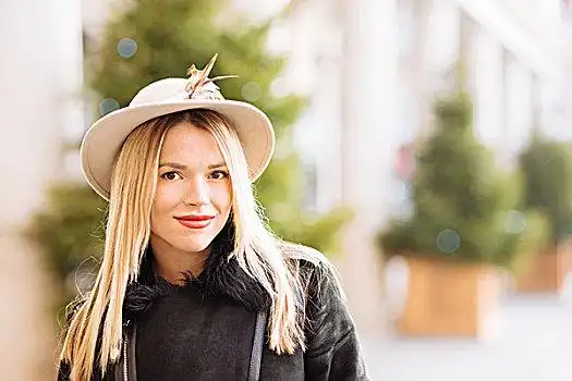 头像,时髦,美女,戴着,帽子,考文特花园,伦敦,英国
