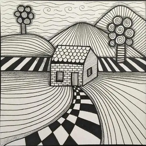 好看的线描装饰画,感受一下线条绘画设计的美感__财经头条