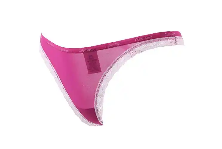 ck/卡尔文·克莱因 女士内衣裤尼龙蕾丝低腰丁字内裤 d3445