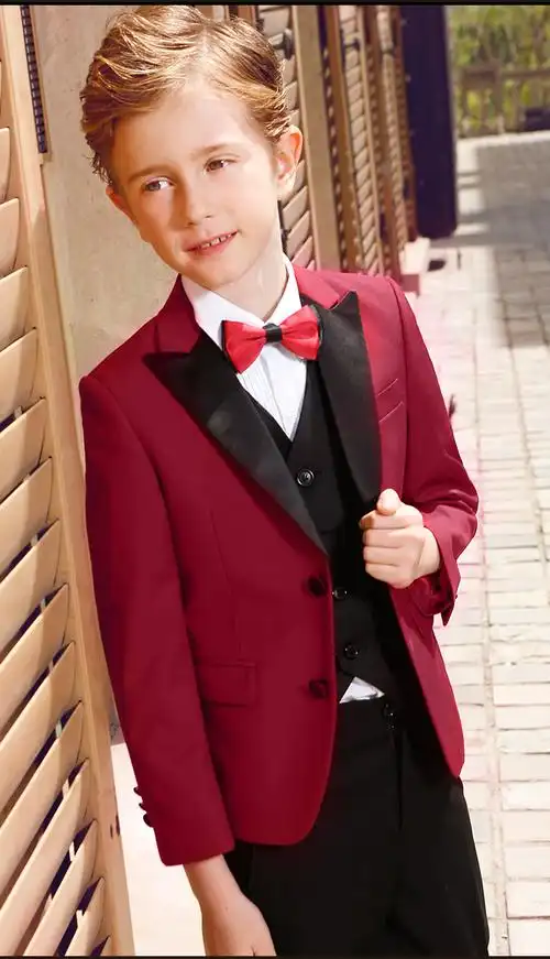 boerss男童西服英伦风儿童小西装宝宝帅气礼服演出服男孩花童套装