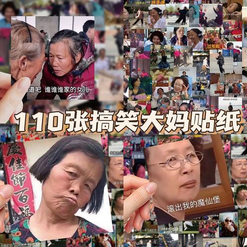110张搞笑沙雕大妈表情包贴纸创意个性diy手机壳ipad电脑防水贴画