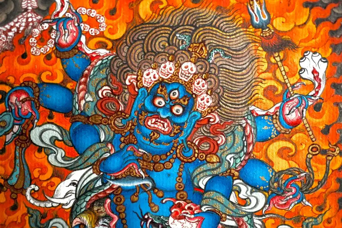 大黑天-六臂玛哈嘎拉.之前头发里的蛇遗漏了,已补上,重新发. - 抖音