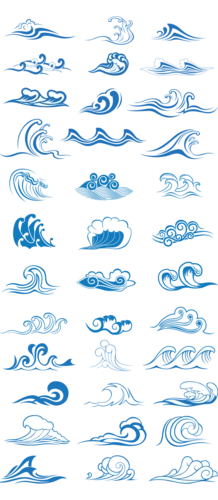 中国传统元素 水波纹 免扣素材