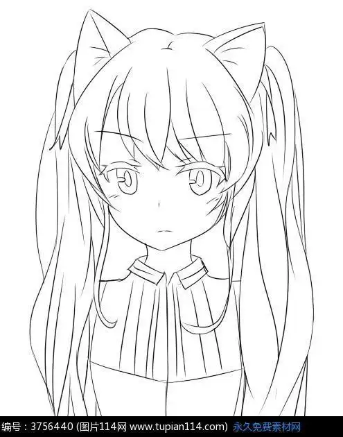 简笔画头像可爱卡通动漫人物简笔画长发女孩动漫 简笔画 卡通 漫画