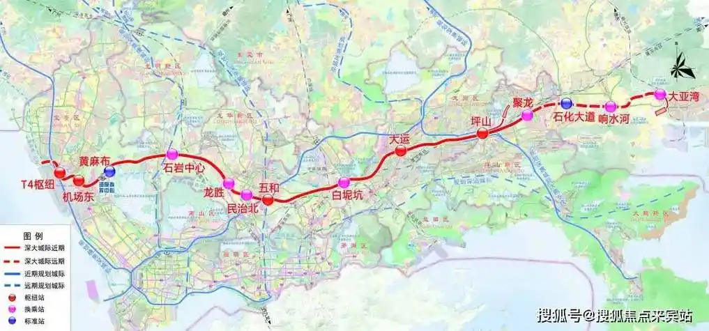 3站可达宝安机场,1站到石岩中心,石岩中心可以换乘13号线(规划建设中)