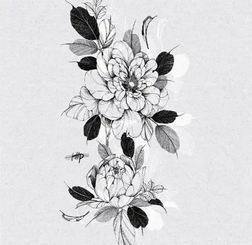 适合女生的素花纹身图案