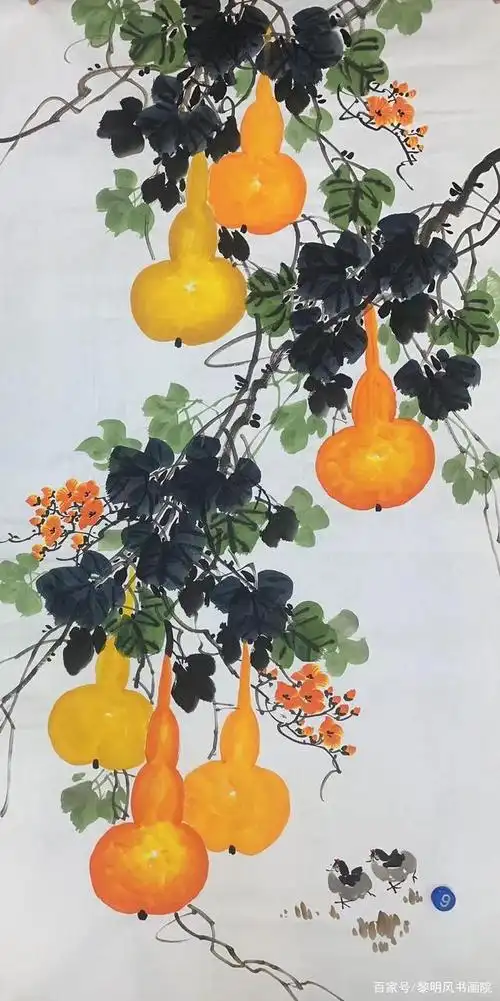 黎明风书画院:鸿运阁喜看四尺葫芦《福禄满堂》