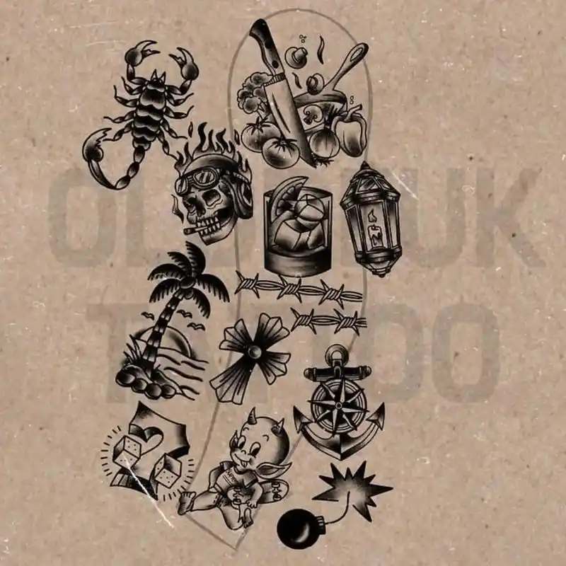 纹身图案手稿 #oldschool  - 抖音