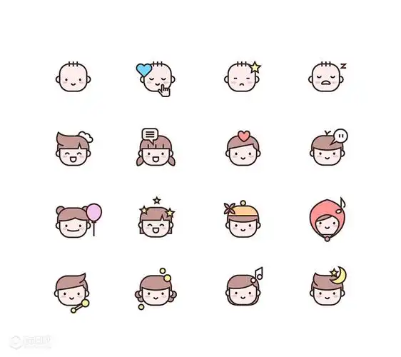 儿童头像 可爱表情 心情物语 ui图标设计-图标-ui界面素材-酷图网