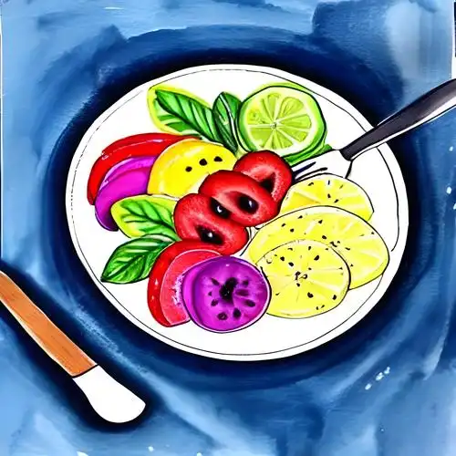 水果沙拉涂色简笔画