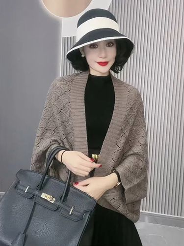 斗篷开衫外套女2022新款时尚洋气高档旗袍外搭春秋配裙子针织披肩