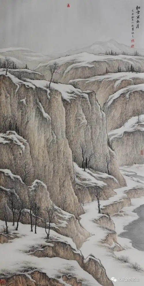 136x68cm《初雪寒气清》136x68cm《岁月无声》136x68cm《北塬雪霁》