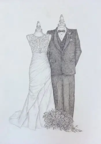 素描服装设计婚纱设计手稿图