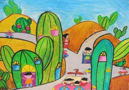 中班美术风景画图片,中班美术风景画作品