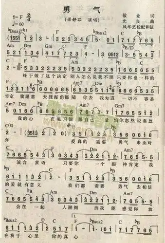 勇气 歌谱简谱网