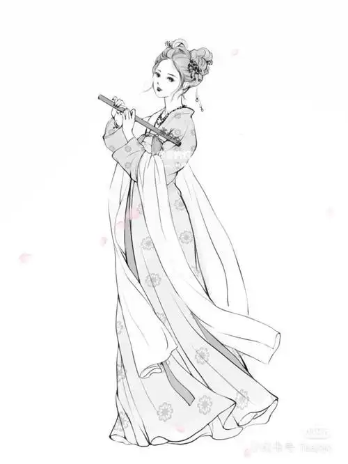 抱着必须是优雅美少女的信念去画了～古代四大美女之一王昭君简笔画