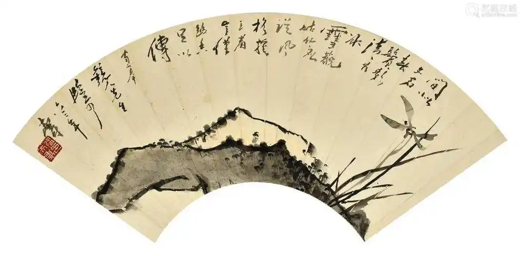 潘天寿扇画,气息清雅!