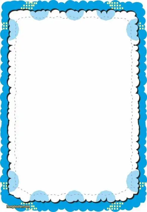 抽象蓝色边框空白纸张a4图片打印下载