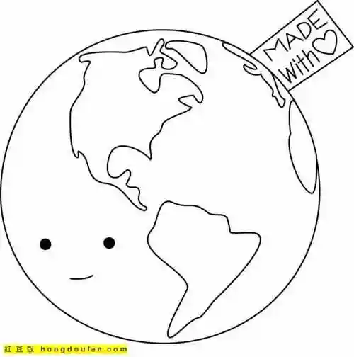 11张世界地球日主题涂色图片小朋友们手拉手和地球简笔画