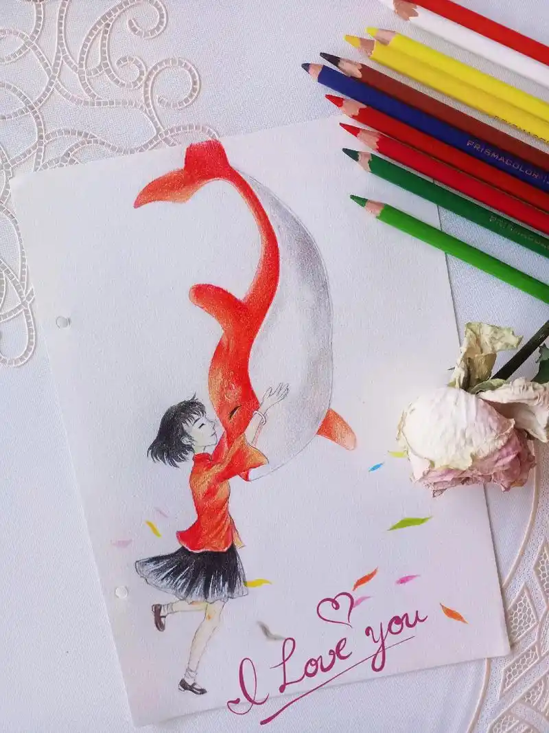 彩铅 #零基础学画画 #彩铅手绘 #大鱼海棠 @dou 小助手