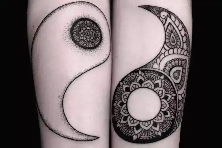 黑白色太极八卦纹身图案(4/4)-纹身图片网