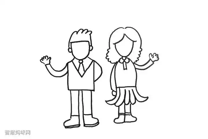 爸爸妈妈怎么画