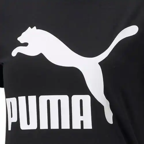 puma彪马基础款logo运动半袖黑t恤短袖53228101