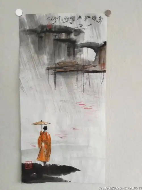 常忆江南烟雨天_山水国画原作_怡千堂【7788收藏__收藏热线】