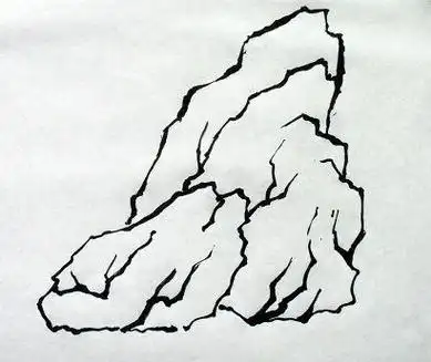山水石头简笔画