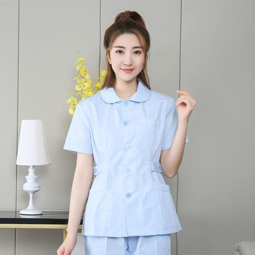 医生护士服短袖女夏分体套装护士两件套娃娃领牙科口腔护工工作服