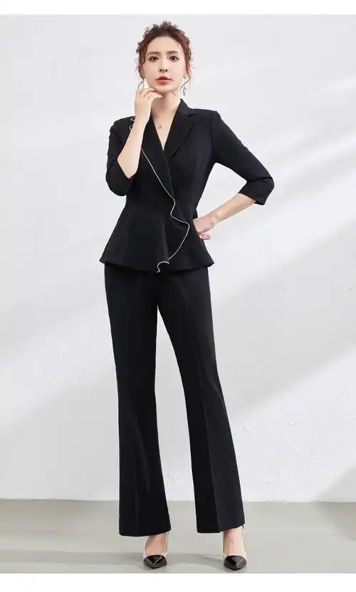 hkqr轻奢高端品牌青年女士小西装夏季新款职业装女装套装西服七分袖