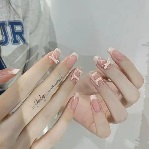 美甲可拆卸指尖芭蕾舞鞋smile纯欲风纯手工穿戴甲小红书爆款