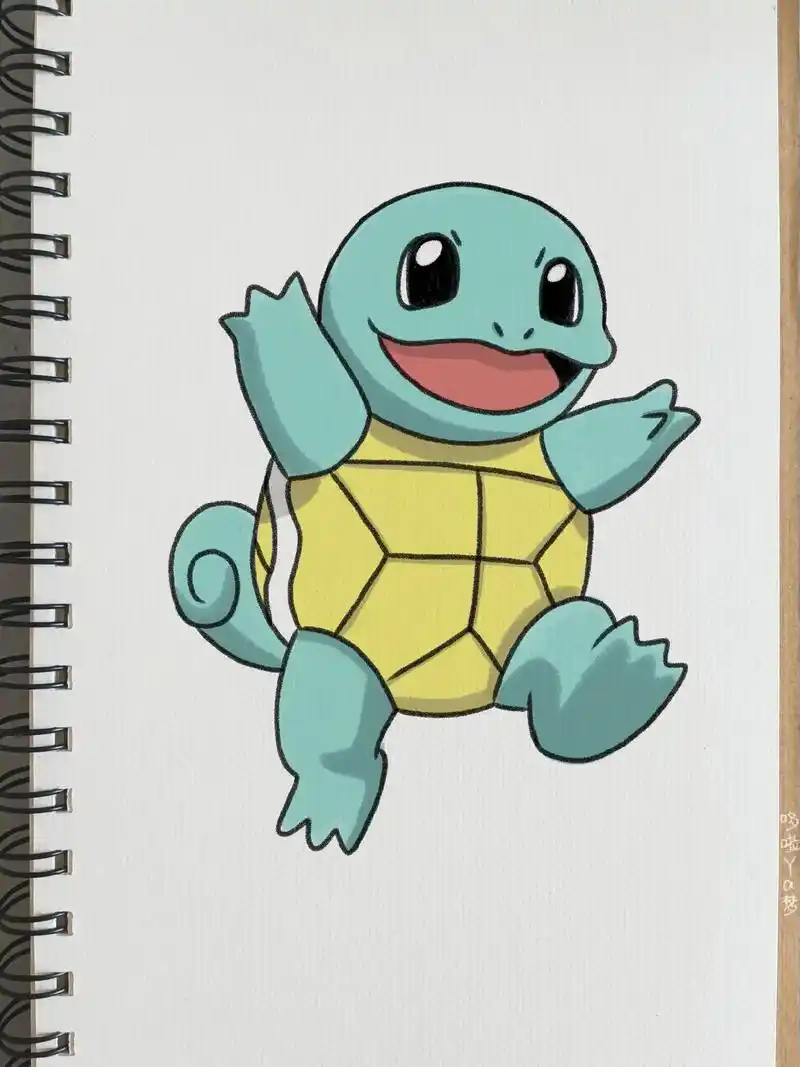 杰尼龟绘画教程 #画画 #日常瞎画 #手绘过程  - 抖音
