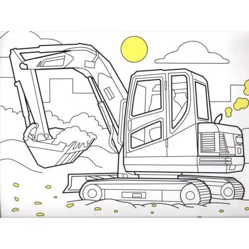 工程车简笔画上色