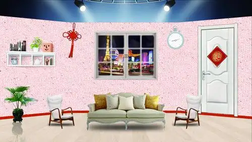 城市客厅小品晚上背景