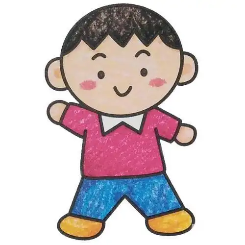 小男孩卡通简笔画彩色